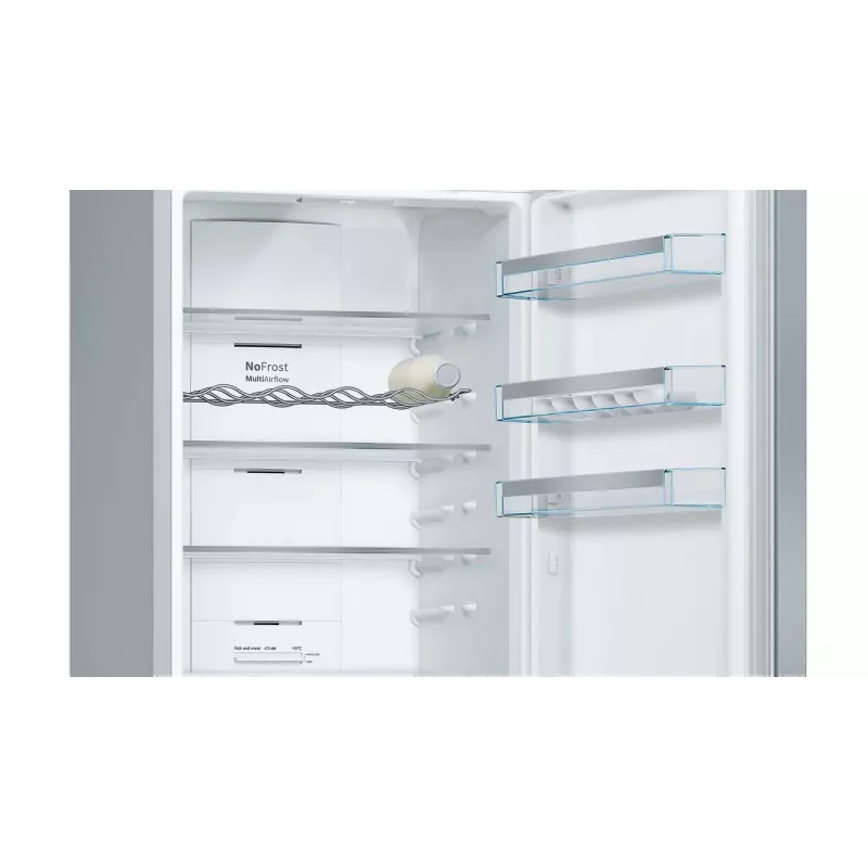 Bosch KGN397LEQ Laisvai pastatomas šaldytuvas-šaldiklis su NoFrost, VitaFresh, 363 L, Inox-look, energijos klasė E