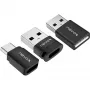 NEVOX Data Blocker (3 rinkinys) – USB-A (vyriškas) į USB-A (moterišką) įkrovimo adapteris, apsaugantis nuo duomenų vagystės, juodos spalvos