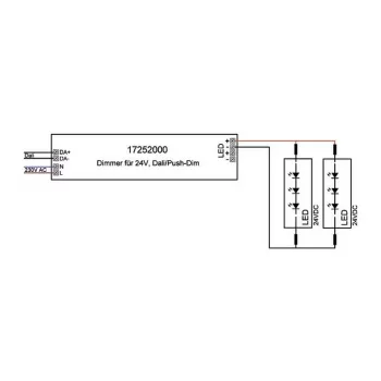 Brumberg 17252000 LED maitinimo šaltinis, stačiakampis, baltas, DALI-2, 150W, 24V DC