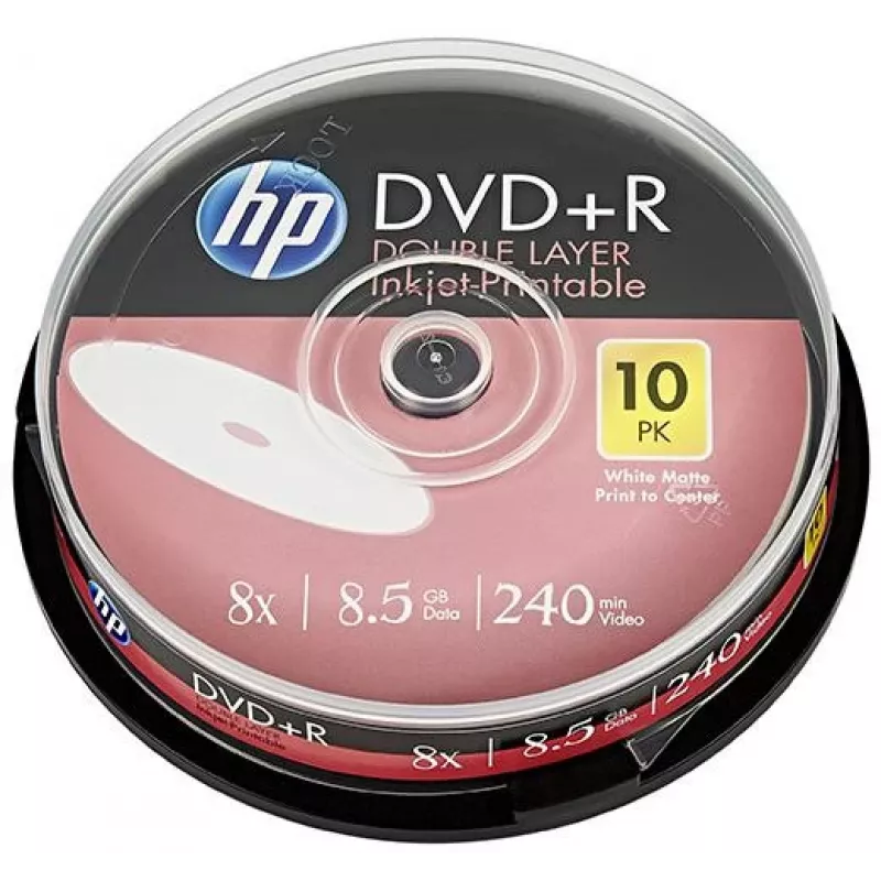 Verbatim DVD+R DL 8.5GB 8x HP Printable Spindle (10 Discų)