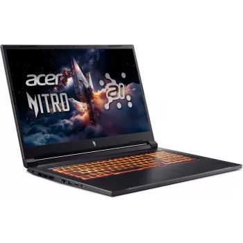 Acer Nitro V 17 AI 17,3 colio FHD 144Hz žaidimų nešiojamasis kompiuteris - Ryzen AI 5 240, 16GB, 512GB SSD, RTX 5060, be OS, Obsidian Black