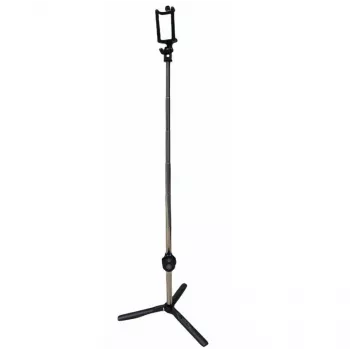 CP K060T 2in1 Selfie Stick & Video Web Call Table Tripod su belaidžiu užrakto mygtuku, išsiplečia iki 60 cm, juoda