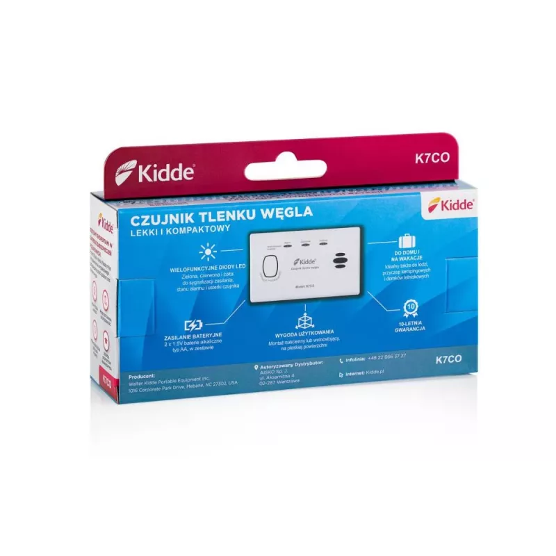 Anglies monoksido detektorius Kidde K7CO su skaitmeniniu LCD ekranu