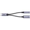 UNITEK USB-C į 3,5 mm garso lizdą ir USB-C 60W PD adapteris (Space Grey)