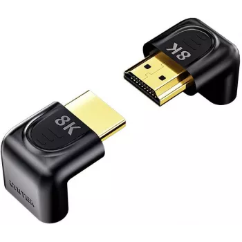 UNITEK 8K HDMI Angled Adapter 90° and 270° (2-Pack) - Black