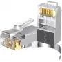 UNITEK Pass-Through RJ45 Cat.7 Jungtis 50 vnt. pakuotė, Ekranuota, Auksuota, Skaidri