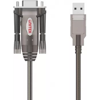UNITEK USB-A į RS232 serijinį keitiklio kabelį, DB9 kištukas, 1,5 m, juodas