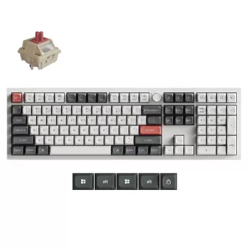 Keychron Q6U-P1 100% Full-Size mechaninė klaviatūra su Gateron G Pro 3.0 Milk POM Red jungikliais