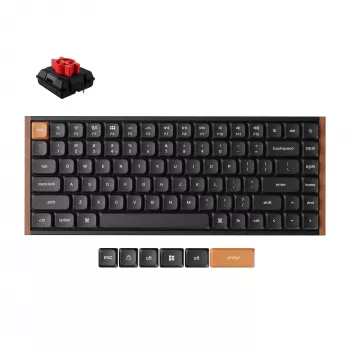 Keychron K3M-F1 75% Low-Profile mechaninė klaviatūra, Gateron Red jungikliai, RGB, Hot-Swap, Bluetooth 5.1 ir USB-C, juoda