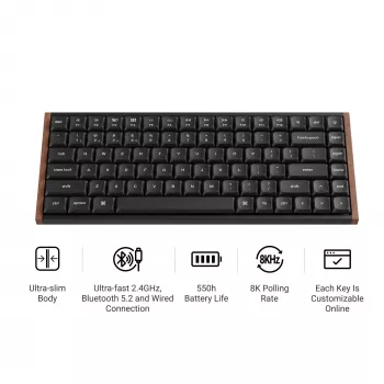 Keychron K3U-Q1Z 75% Milk POM Red Switch 8K Wireless Mechanical Keyboard