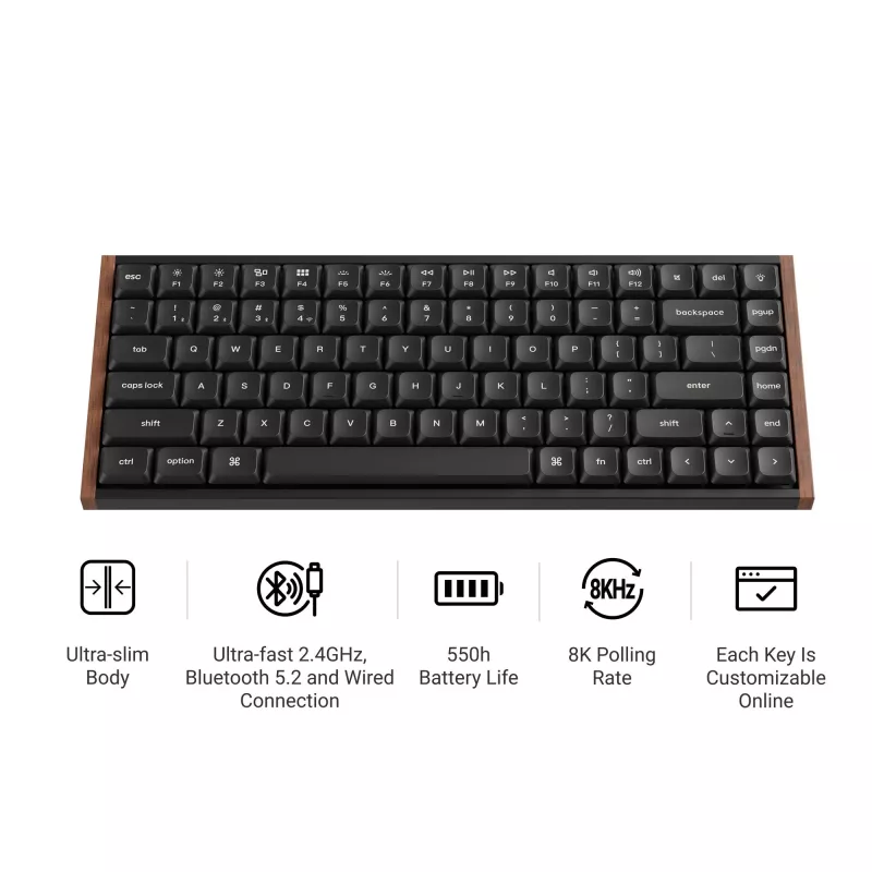 Keychron K3U-Q1Z 75% Milk POM Red Switch 8K Wireless Mechanical Keyboard
