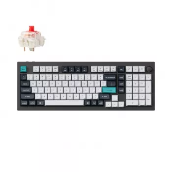 Keychron Q5M-M1 96% mechaninė klaviatūra, Gateron G Pro Red jungikliai, RGB Hot-Swap, Bluetooth 5.1 & USB-C, aliuminio korpusas