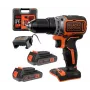 BLACK+DECKER 18V belaidis bešepetėlis gręžtuvas-suktuvas 52 Nm 2x2,0 Ah BL186KB