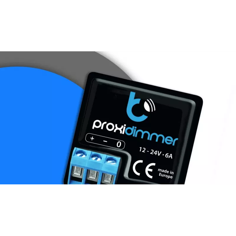 BLEBOX Proxidimmer talpinis artumo jutiklis Wi-Fi bekontaktis reguliatorius 12-24V DC LED juostoms, 5A, 120W, PWM, IP20