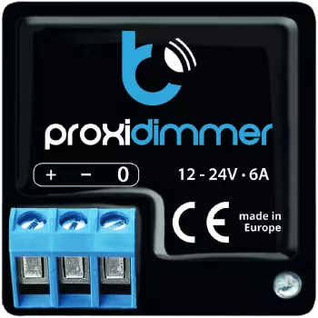 BLEBOX Proxidimmer talpinis artumo jutiklis Wi-Fi bekontaktis reguliatorius 12-24V DC LED juostoms, 5A, 120W, PWM, IP20