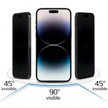 iLike Samsung Galaxy S23 Ultra Grūdinto stiklo privatumo apsauginė plėvelė juoda