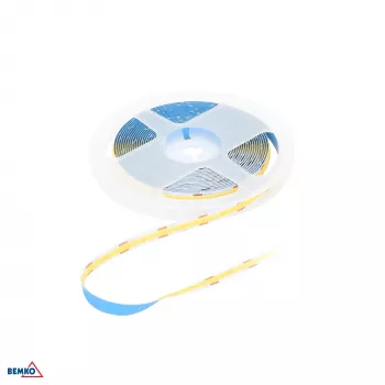 BEMKO Premium COB LED juosta 12V DC 2400 LED 5m 12W/m IP20 šalta balta