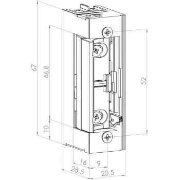 SCOT ES-S1224N mažos srovės simetrinis elektromagnetinis užraktas 12/24V AC/DC 3000N
