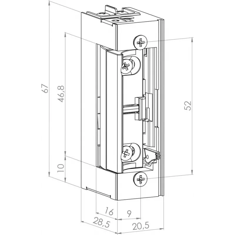 SCOT ES-S1224N mažos srovės simetrinis elektromagnetinis užraktas 12/24V AC/DC 3000N