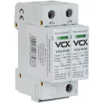 VCX DC C2P 1000V PV30 2P 1000V DC apsauginis įtaisas nuo viršįtampių, 2 tipas, fotovoltinėms sistemoms