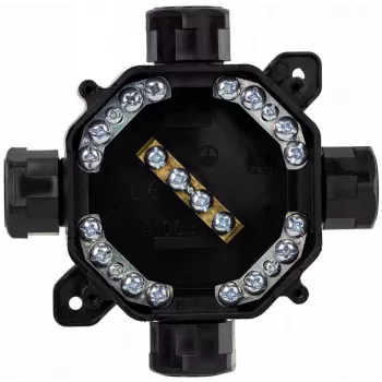 PAWBOL A.0035C paviršinis hermetiškas prijungimo dėžė PG16, IP67 (5x4 mm²), juoda