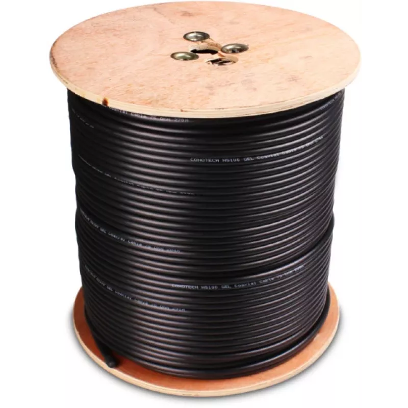 CONOTECH NS-752 Coaxial Cable NS100 TRI Gel-Filled Black - Spool 300m