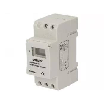 ORNO OR-PRE-414 Skaitmeninis laikmatis, bėgelis DIN, 230V AC, 16A, 1 kanalas