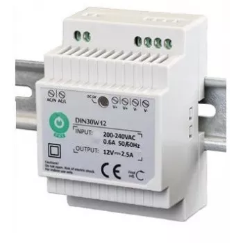EURA DIN30W12 12V 2,5A DC maitinimo šaltinis bėgeliui DIN