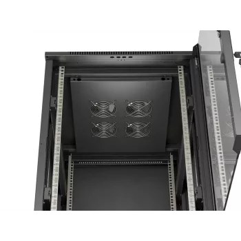 LANBERG 18U 19 colių ant grindų statomas serverio stovas 600x800 mm juodas su grūdinto stiklo durimis (plokščioje pakuotėje)