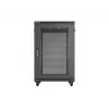 Lanberg 19 colių 18U 600x800 mm juodas grindinis stelažas su perforuotomis durimis (plokščias paketas)