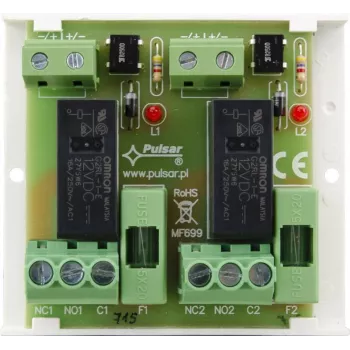 PULSAR AWZ625 4 kanalų relės modulis SPDT 12V DC bėgeliui DIN