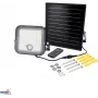 BEMKO SOLPAR 10W 1500lm 3000/4000K IP65 juodas saulės energijos LED prožektorius su PIR jutikliu