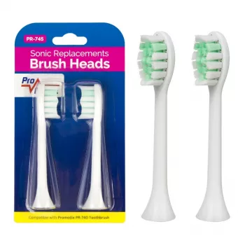 Pakeičiamų šepetėlių galvučių rinkinys Promedix PR-745 W White (4 vnt.)