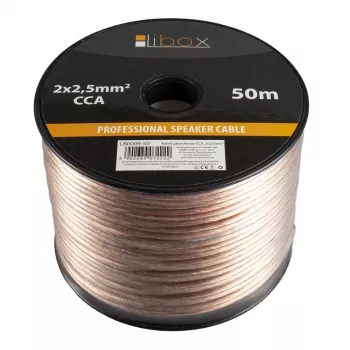 Libox garsiakalbių kabelis 2x2,50 mm² LB0009-50 50 m skaidrus