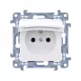 KONTAKT SIMON 10 Moduł Baltas Kištukinis Lizdas 1x Z/U su Dangteliu IP44 Sraigtiniai Gnybtai 16A 250V