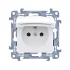 KONTAKT SIMON 10 Viengubas įžemintas sieninis lizdas baltas IP44 varžtiniai gnybtai 16A 250V