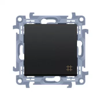 KONTAKT SIMON 10 modulių matinė juoda tarpinis jungiklis su varžtais gnybtais 10AX 250V