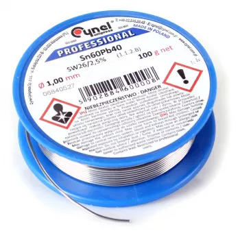 CYNEL UNIPRESS lydmetalio viela ritėje 100g 1mm Sn60Pb40 SW26