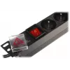 DELTA PD-8/R-IEC 8-ių lizdų maitinimo juosta su apsauga nuo viršįtampių 230V 10A juoda