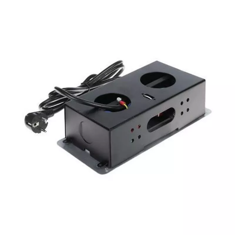 DELTA FPS-3S/CABLE Baldinis maitinimo blokas su 3 kištukiniais lizdais, 1,5 m kabeliu, juodas