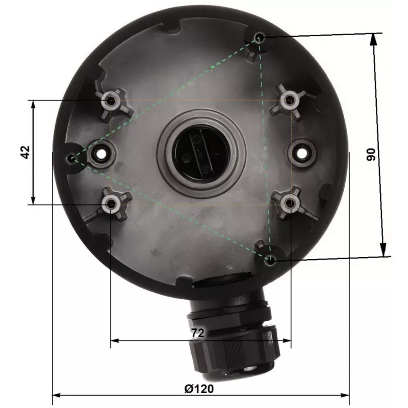 DELTA STG-1280ZJ-DM46(BLACK) Jungiamoji dėžutė / kameros laikiklis, juodas, aliuminio lydinys