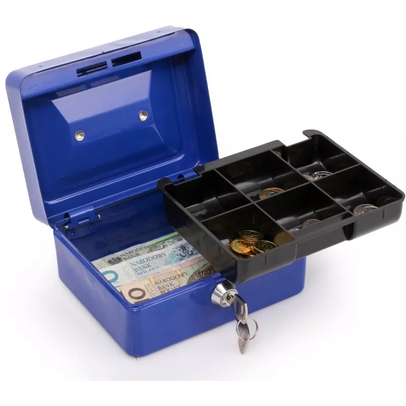 RED EAGLE BOX-150 Metalinė kasos dėžutė su raktiniu užraktu, raudona