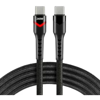 EVERACTIVE USB-C į USB-C laidas CBB-1PDRS 100cm 48V 5A 240W RGB LED