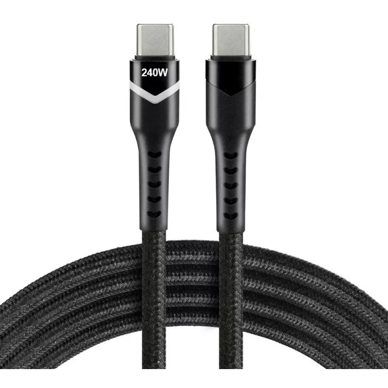EVERACTIVE USB-C į USB-C laidas 2m 240W RGB LED Juodas CBB-2PDRS