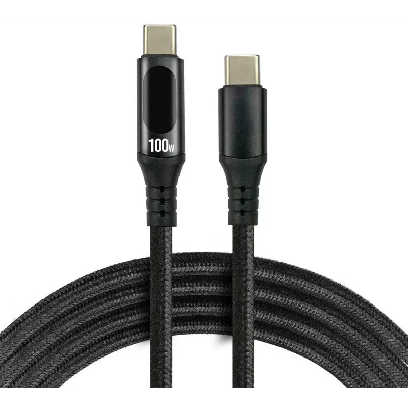 USB-C į USB-C laidas 100cm 100W PD LCD ekranas everActive CBB-1PD5L