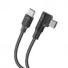 Forcell F-Energy CC-1Deg USB-C į USB-C laidas, 100W PD QC4.0 5A, 2m, juodas, 90° kampu