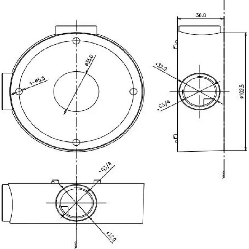 MITON MT-P1260 paviršiuje montuojama jungiamoji dėžė 120x60x50mm IP65 šviesiai pilka