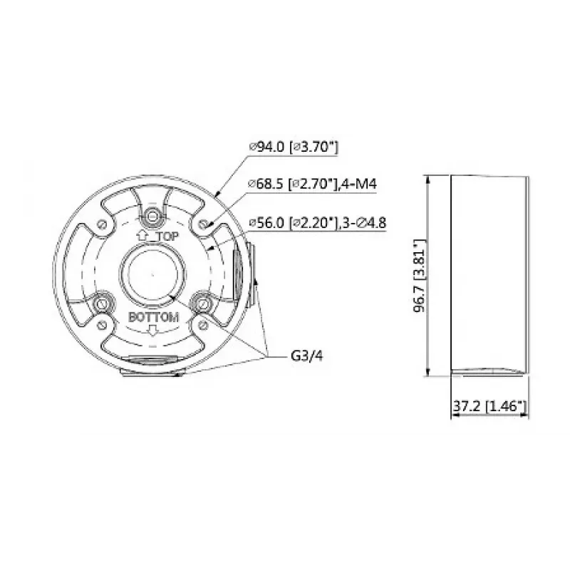 MITON MT-P13A-B paviršinio montavimo dėžutė 1 prievadui, keystone, balta