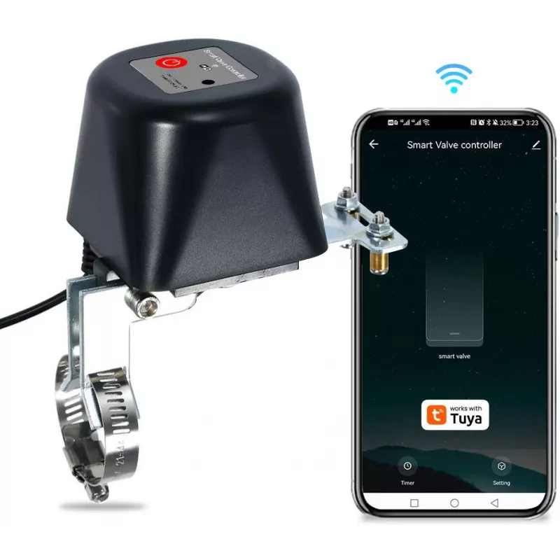 GISE GV-WF Smart Wi-Fi vandens/dujų vožtuvo valdiklis, suderinamas su Tuya