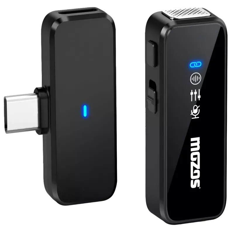 MOZOS MX2-SINGLE belaidis segamasis mikrofonas telefonams, 2,4 GHz, USB-C